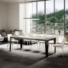 Tavolo Flame Evolution piano Bianco Frassino 90x120 Allungato 380 telaio Antracite - immagine 3