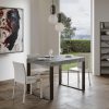 Tavolo Tecno Premium Allungabile piano Cemento 90x130 Allungato 234 telaio Antracite - immagine 2