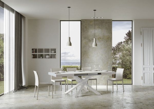 Tavolo allungabile 90x120/380 cm Volantis Bianco Frassino telaio Bianco - immagine 4