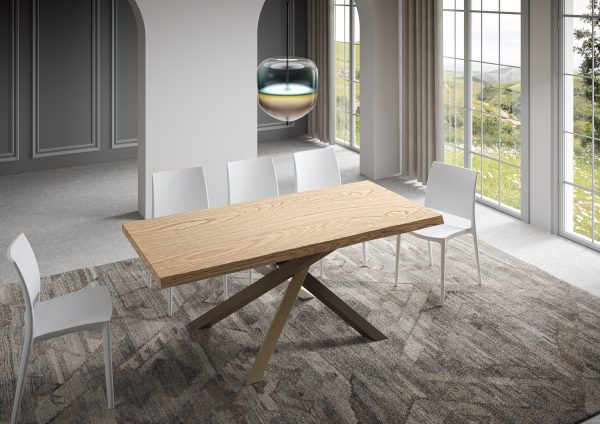 Tavolo fisso 90x200 cm Versalux scortecciato rovere gambe 4/C - immagine 2