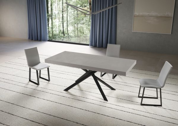 Tavolo allungabile 90x200/460 cm Niket cashmere gambe antracite - immagine 2